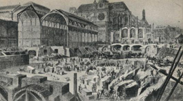 La construction des Halles