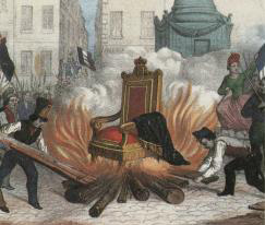 Le trône du roi est brûlé en 1848